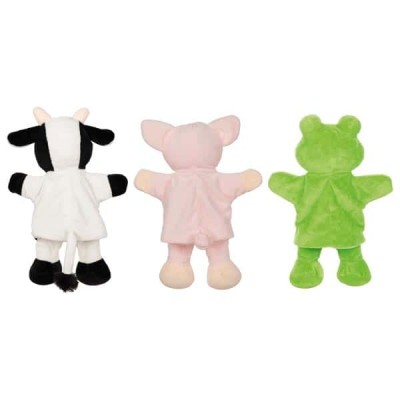 GOKI50959 Marionetă cu picioare - văcuță/porc/broscuță