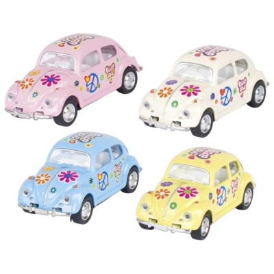 GOKI12247 VW Classical Beetle (1967) culori pastel cu flori - 6,5 cm