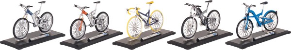 GOKI12265 Bicicletă, cu suport, în cutie - 18 cm