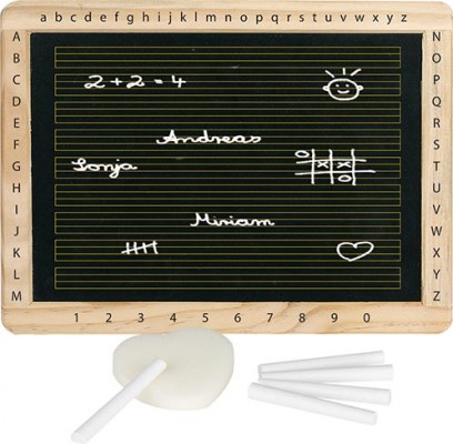 GOKI58950 Tăbliță cu ramă de lemn cu litere și cifre