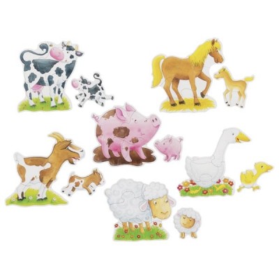 GOKI57414 Puzzle carton - animale de fermă (27 piese)