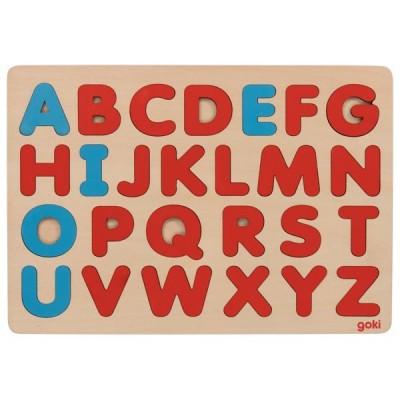 GOKI57467 Puzzle alfabet în stil Montessori (26 piese)